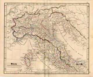 1840 Arrowsmith Map Ancient North ITALY Corsica Venetia