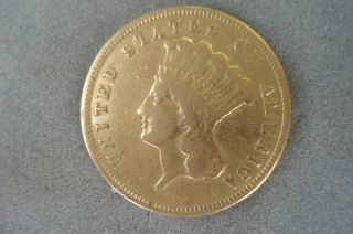 rare us 3 dollar gold coin 1874 indian princess head