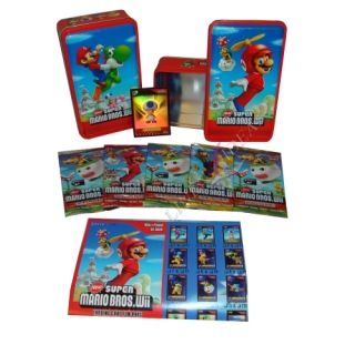 Super Mario Bros Wii Assorted Trading Cards Tin Case Collectable Brand 