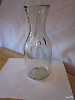 Vintage Since 1852 Glass Milk Bottle Carafe Jug Juice Water