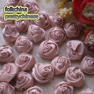 Almond 15mm Polyester Rose Trimming Sewing Scrapbooking Appliques HB15 