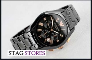 Brand New Emporio Armani Mens Goldtone Ceramica Watch AR1410 RRP £499 
