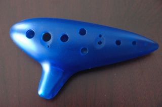 New Blue Color 12 Holes Alto C Ocarina Flute   Free U.S Shipping