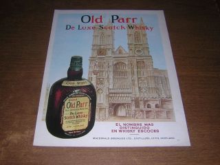 1967 OLD PARR DE LUXE WHISKY CHURCH NOTRE DAME ORIGINAL PRINT AD in 
