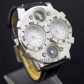 Newly listed Unique 2 Time zone Mens Quartz Analog Sport Watch Gift 