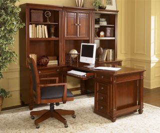  Artisan Cherry Wood Wall Computer Desk Unit Home Office Furniture 