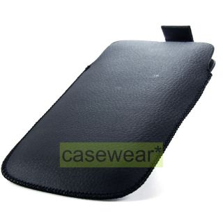Black Slim Leather Style Pocket Pouch for Apple iPhone 5 Accessory 