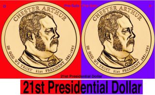    Presidential Dollar Chester Arthur D P BU 2011  Mint Coins