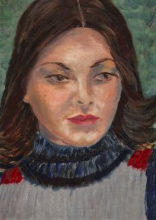   Portrait Oil Painting Woman Resembles Mila Kunis Ashley Judd