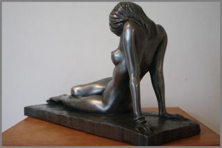 Bain de Soleil Sculpture Statue Femme Nue Erotique