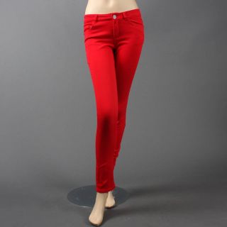 Red Color Premium Denim Jeans Skinny Zipper Pants Size 1