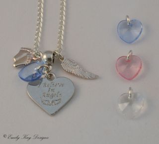 Believe In Angels Heart Charm   Baby Loss/Miscarria​ge Memorial 
