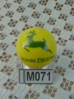 Green 2 Legged Deer John Deere Logo 1 Bright Yellow Glass Shooter 