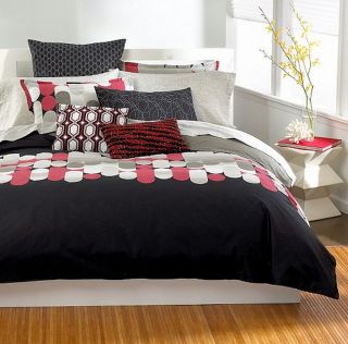 Bar III Pinball Full/Queen Comforter Black/Red/Taupe/Silver NEW