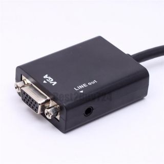 HDMI to VGA with Audio Cable Adapter for PC PS3 XBOXX360 HD Set Top 