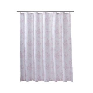 Simply Shabby Chic Floral Scroll Stripe Fabric Shower Curtain Gray 