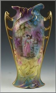 lovely rs prussia handled vase w scene 