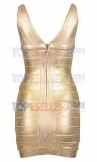 Aubrey ODay Gold Foil Signature Bandage Dress XS s M L Bodycon 