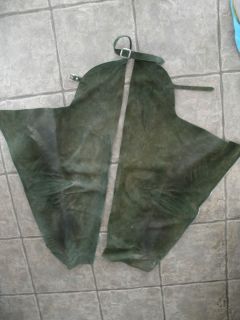 Barnstable Riding size Small Hunter GREEN Leather Chaps schooling 