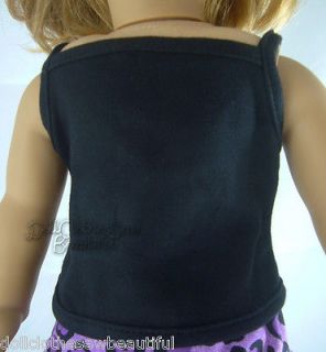 fits american girl doll clothes 18 inch black tank top