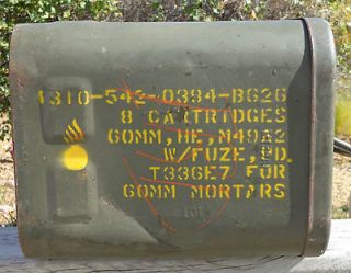 B626 MILITARY STEEL AMMUNITION CRATE FOR CANNONS WITH EXPLOSIVE PROJ.