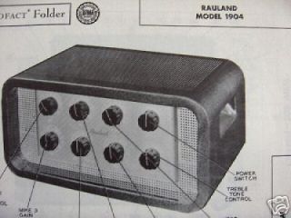 rauland 1904 tube amp amplifier photofacts photofact 