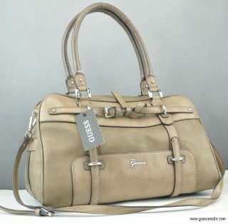 Free SH New Guess Handbag Ladies Avera Box Satchel Taupe Bag Authentic 
