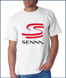 Ayrton Senna Racing White T Shirt Tees s M L XL 2XL
