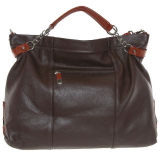 Collective Pebble Grain Tote With Contrasting Handles In Brown