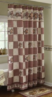   Stars Berries Checkered Squares Bathroom Bath Shower Curtain
