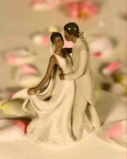 New Elegant Porcelain African American Wedding Cake Top