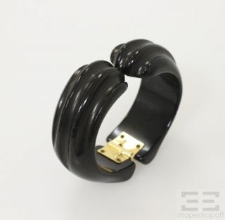 vintage black bakelite hinged cuff bracelet