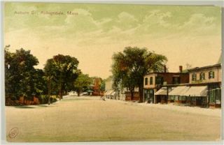 Early View Auburn St. Auburndale, MA Postcard