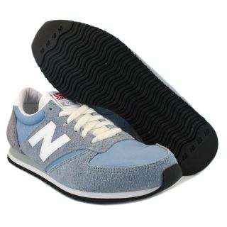 New Balance 420 England Mens Laced Suede Nylon Trainers Grey Blue 