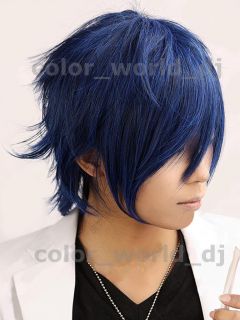   Camellia Big Brother New Short Cosplay Wig Free Gift Black Blue