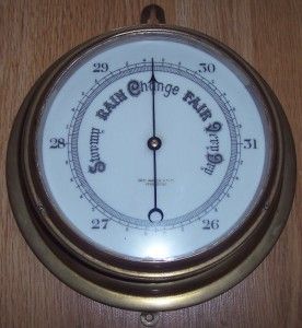 Barker of Kensington Brass Marine Bulkhead Barometer (working)