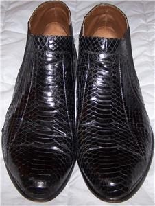 11 44 Florsheim Barletta Real Genuine Snake Skin Black Ankle Dress 