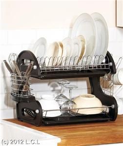  Plated Steel Deluxe Kitchen Dish Plate Cup Drying Drainer Rack