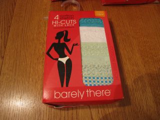 Barely There Hanes Womens s 5 Hi Cuts with Lace 4 Pack