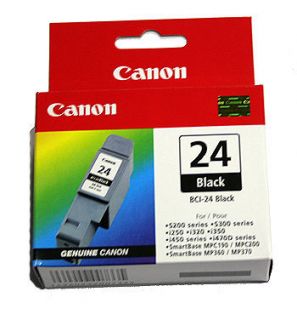 Lot of 4 Canon BCI 24 Ink Cartridges Black Genuine New