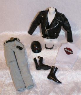 Barbie Ken Doll Clothes Harley Leather Coat Shirt Jeans Wallet