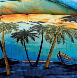 Tropical Theme Island Dreams Comforter Set King Size Free USA Shipping 