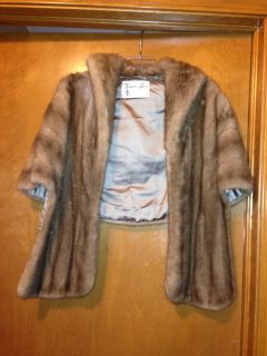   Genuine Mink Fur Famous Barr Stole Cape Bolero Coat One Size