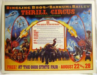 Vintage 1977 Ringling Brothers Barnum & Bailey Circus Poster Original 