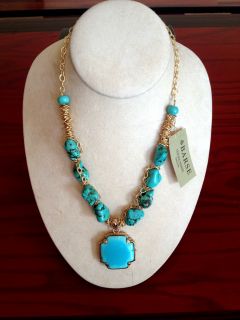 genuine barse turquoise and bronze necklace