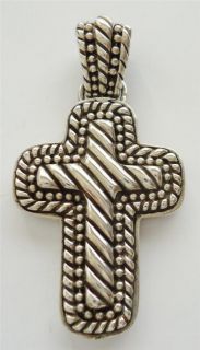 Barse STERLING SILVER Rope Design Cross Pendant