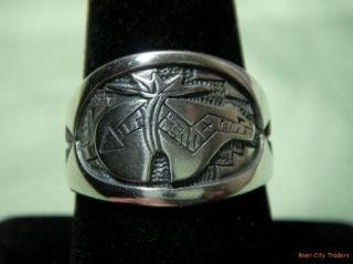 Relios Roderick Tenorio Sterling Silver Spirit Bear Ring Sz 12