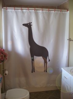 Shower Curtain Giraffe Africa Savannah Endangered
