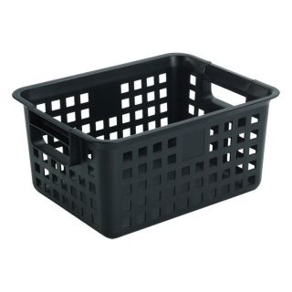 Mesh Baskets Shelf Closet Organizers Plastic Storage Baskets Black 3PK 