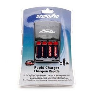   New Digipower Rapid Charger 4 AA Rechargeable NiMH Batteries Adaptor
